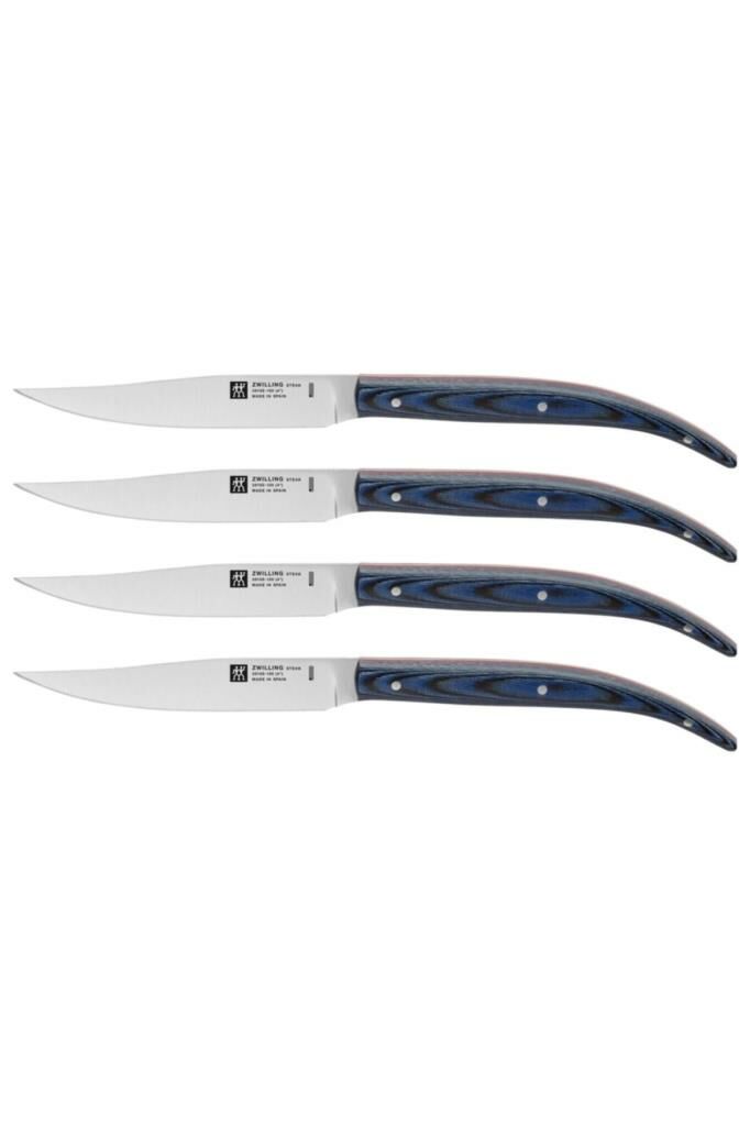 Zwilling Steak Sets Biftek Bıçağı Seti, Mavi Mikarta Sap, 4 Parça