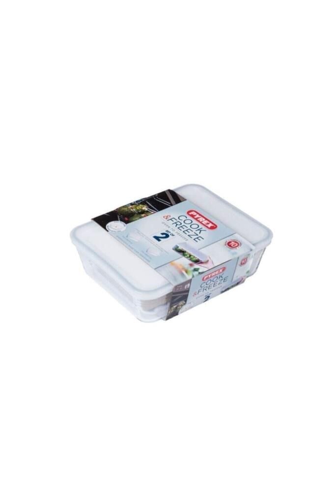 Pyrex 2Li Dikdörtgen Kapaklı Saklama Kabı