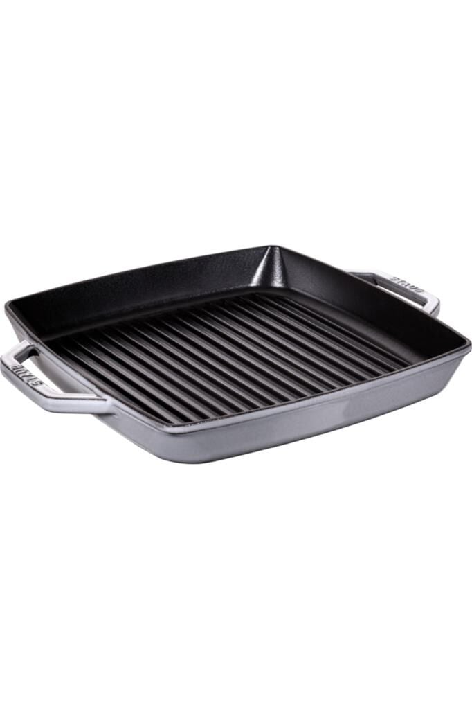 Staub Çift Kulplu Döküm Izgara Tava 33 Cm Grafit Gri