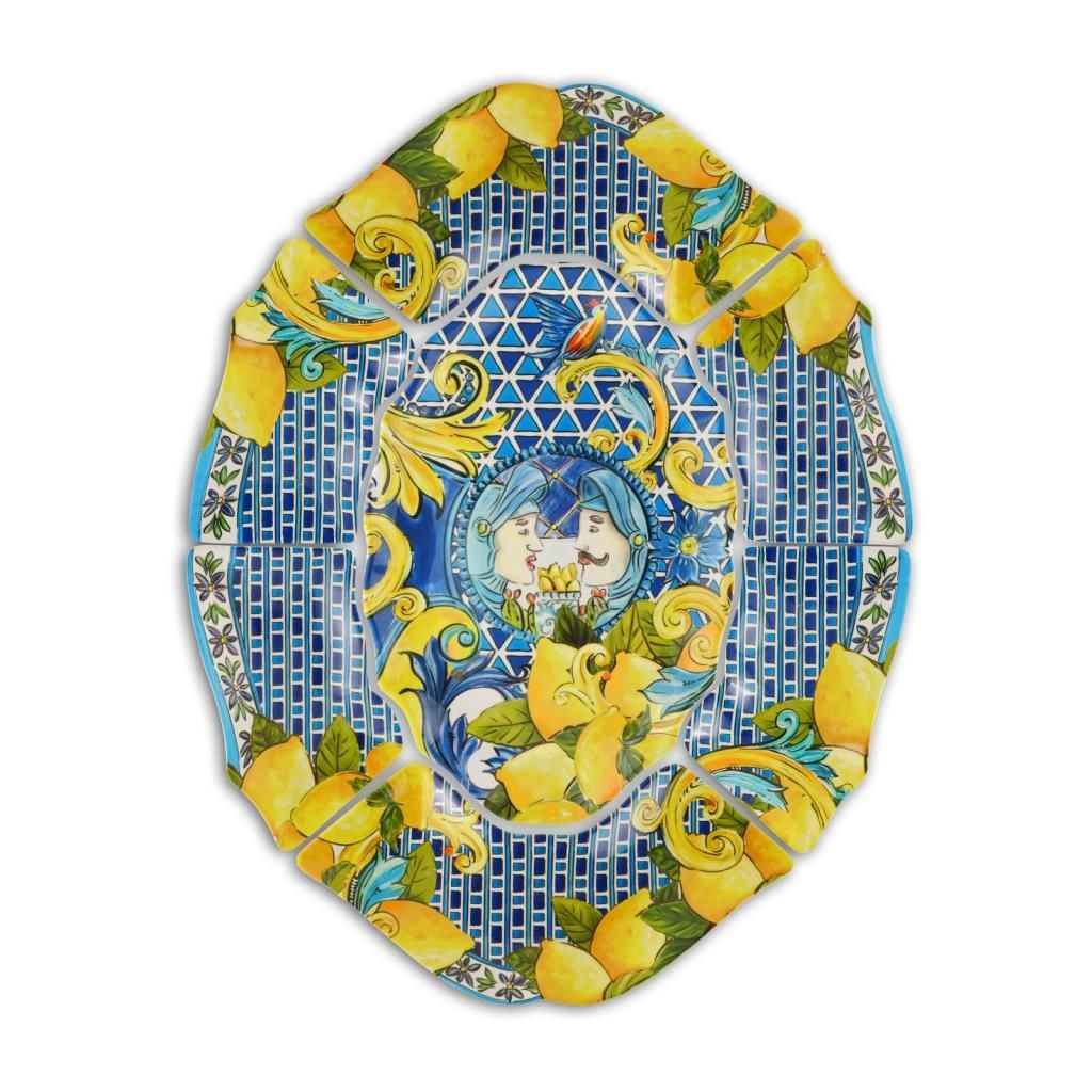 Baci Milano Sicily 7 Parça Meze Tabağı Mavi 47x58 cm
