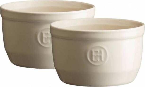 Emile Henry Fırın Kabı Ramekin No.10 2'li Set 0,25 Lt Ekru Ç:10 -Y:6 cm