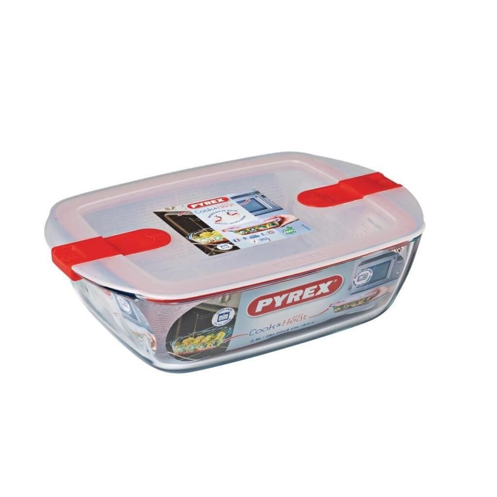 Pyrex 2'Li 913S065/7045 Dikdörtgen Kapaklı Saklama Kabı Seti