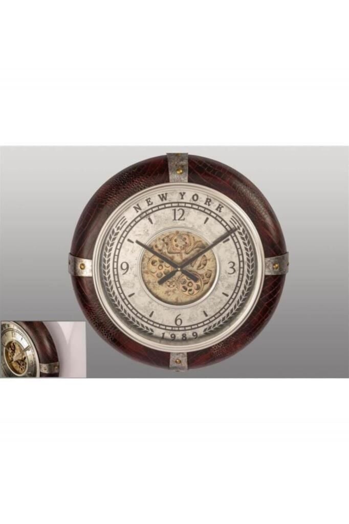 Mikasa Moor Bordo Mekanizmalı Yuvarlak Duvar Saati 61Cm