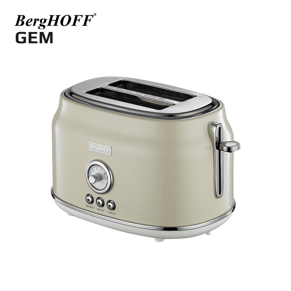 BergHOFF GEM RETRO Krem Rengi İki Dilim Ekmek Kızartma Makinesi