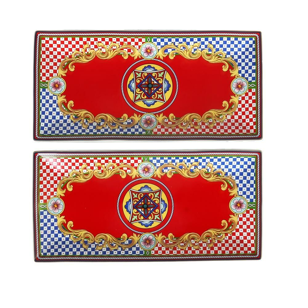 Lucky Art Odessa Desenli Bone China Porselen 2 li Servis Tabağı Seti 30 cm