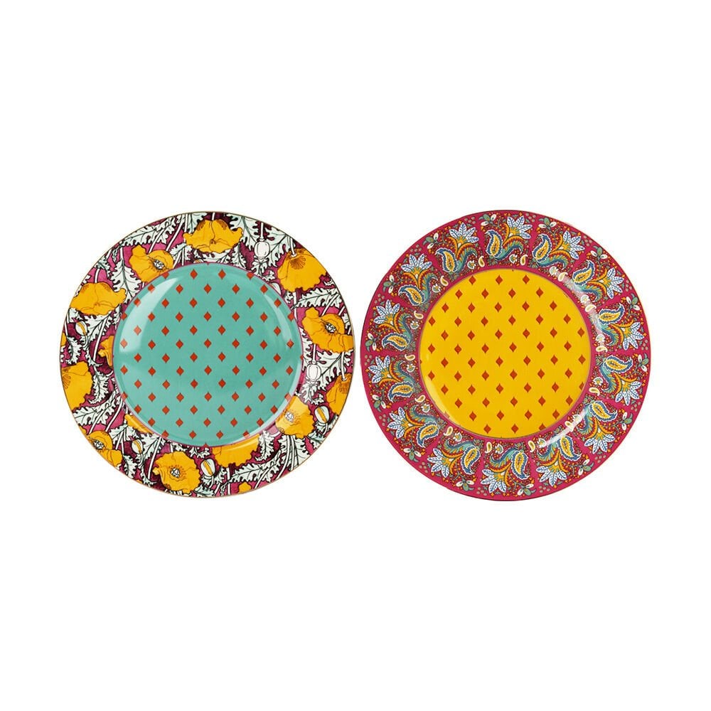 Lucky Art Elıana Bone China Porselen Karışık Desenli 4 lü Tabak Seti 20 cm