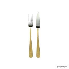 Herdmar Güell Yarım Gold  24 Parça Balık Çatal Bıçak Seti-12 Kişilik