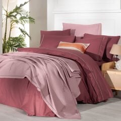 Sarev Eva Eldon Pembe Tek Kişilik %100 Pamuk Nevresim Takımı ve Pike Seti-Pembe