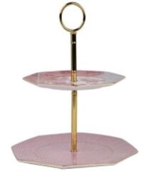 Tea Delight Regecny Damask Mavi İki Katlı Kurabiyelik