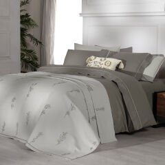 Sarev Eva Eldon Bej Çift Kişilik %100 Pamuk Nevresim Takımı ve Pike Seti-Sarı