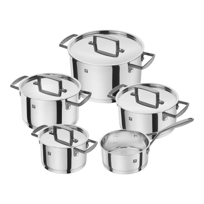 Zwilling Bellasera Tencere Ve Tava Seti | 18/10 Gri Kulp Paslanmaz Çelik | 5-Parça