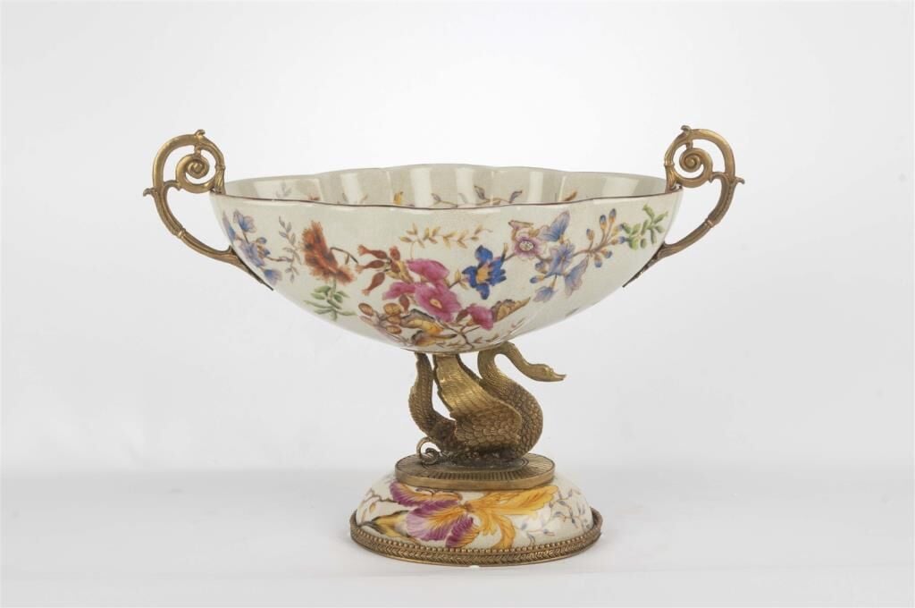 Mikasa Moor Krem Çiçek Desenli Dek Kase 40x28cm