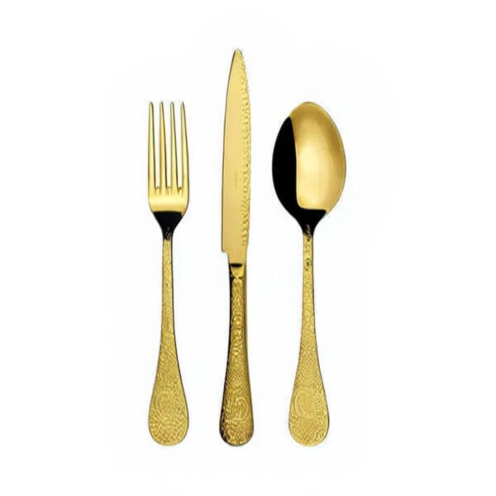 Herdmar Betty Tam Gold 87 Parça Çatal Kaşık Bıçak Takımı-12 Kişilik