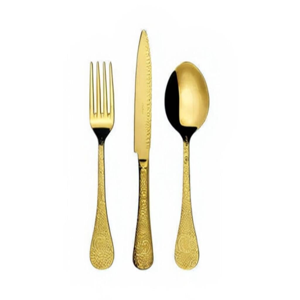 Herdmar Betty Tam Gold 87 Parça Çatal Kaşık Bıçak Takımı-12 Kişilik