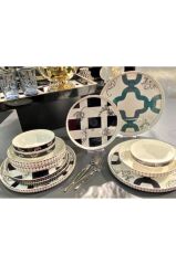Lucky Art Lyxı 013 Elsa 24 Parça Bone Yemek Takımı