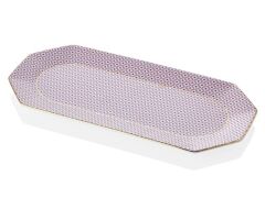 Tea Delight Regency Damask Pembe Oval Servis Tabağı 35cm