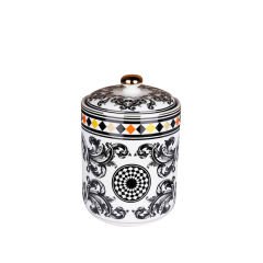 Lucky Art Margery Bone Porselen Barok Desenli Kavanoz 16 cm