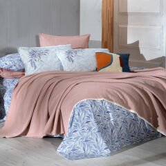 Sarev  Adrian Mavi Tek Kişilik %100 Pamuk Pike Takımı