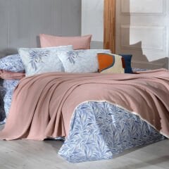 Sarev  Adrian Mavi Tek Kişilik %100 Pamuk Pike Takımı