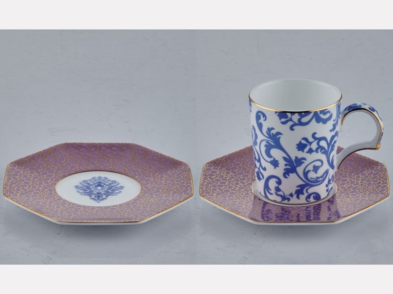 Tea Delight Blooming Barok 2'li Kahve Fincanı ve Tabağı Seti