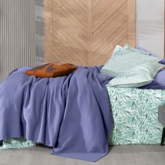 Sarev  Adrian Mavi Çift Kişilik %100 Pamuk Pike Takımı