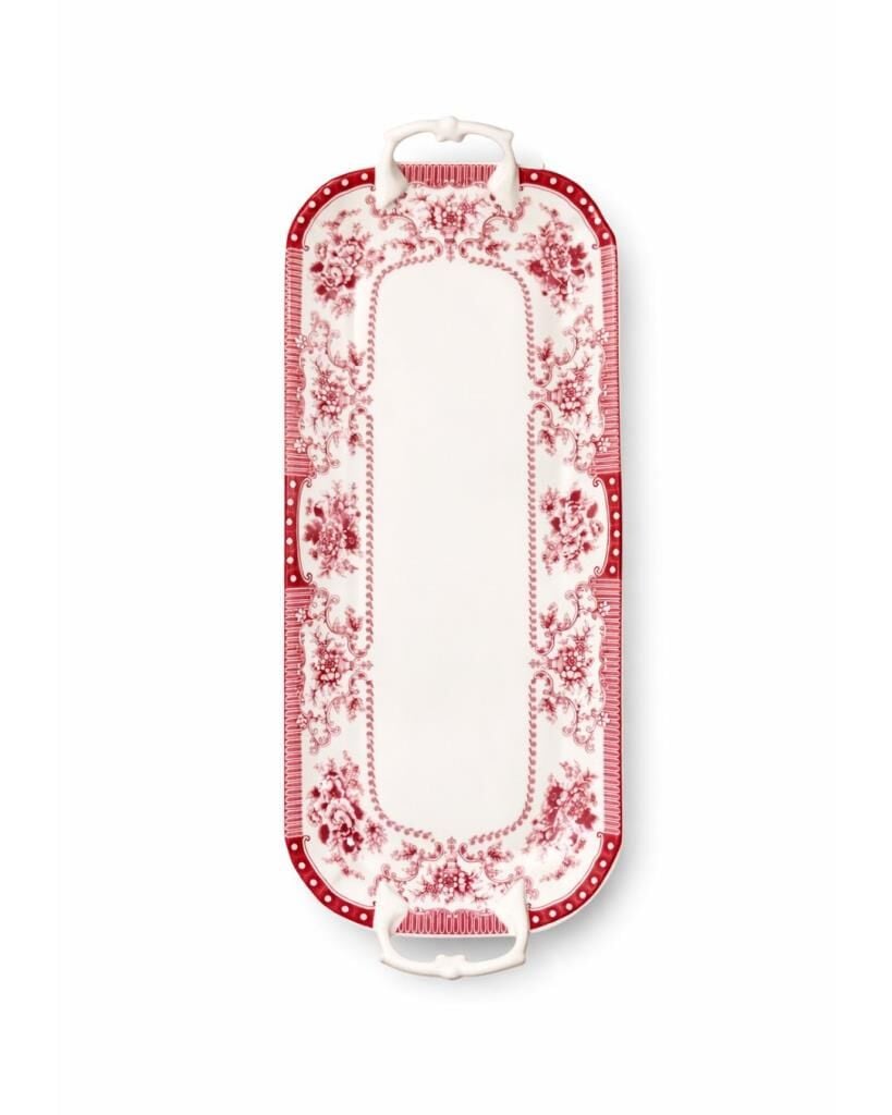 Evaliza Voila Kulplu Sunum Tabak Kırmızı 44cm