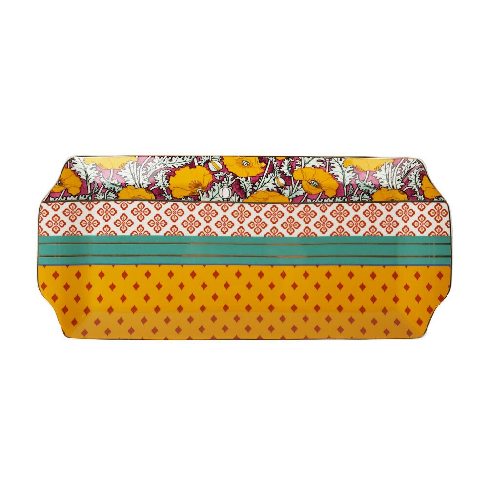 Lucky Art Eliana Bone China Porselen Karışık Desenli Baton Sunum Tabağı 36 cm