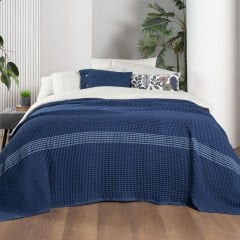 Sarev Polendia Mavi Yatak Örtüsü Çift Kişilik %100 Pamuk