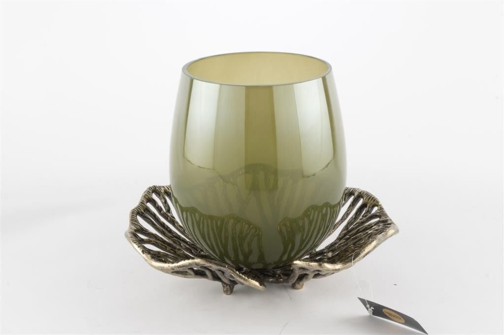 Mikasa Moor Yeşil Cam Nergis Figürlü Mumluk 20x24cm