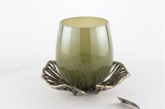 Mikasa Moor Yeşil Cam Nergis Figürlü Mumluk 20x24cm