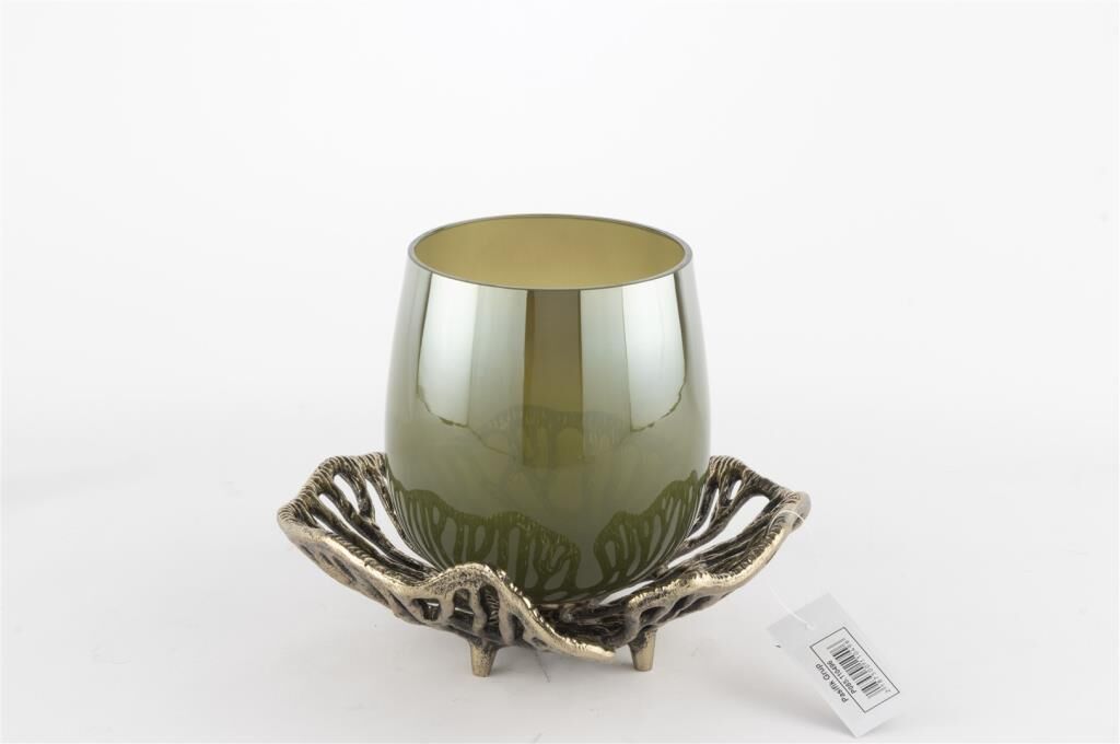 Mikasa Moor Yeşil Cam Nergis Figürlü Mumluk17x23cm