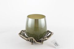 Mikasa Moor Yeşil Cam Nergis Figürlü Mumluk17x23cm