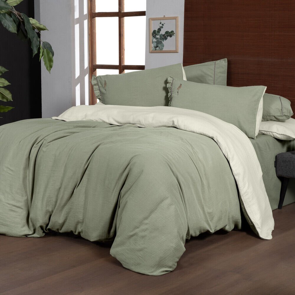 Sarev Mood Comfort Kenyon King Size Yeşil Nevresim Takımı