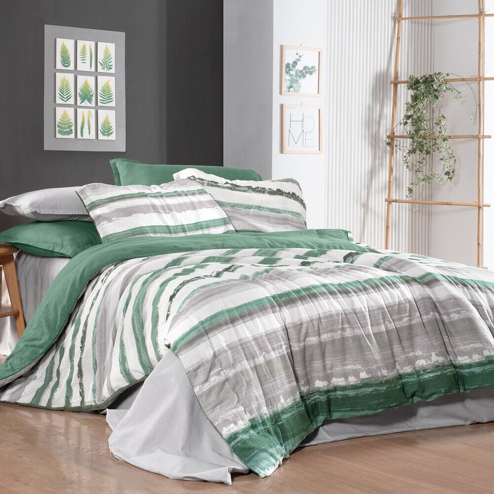 Sarev Mundo Yeşil Mood Comfort Çift Kişilik %100 Pamuk Nevresim Takımı