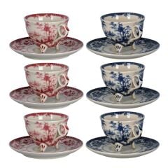 Lucky Art Florantine 6Li Cay Fincani Seti Kırmızı-Mavi 225 cc