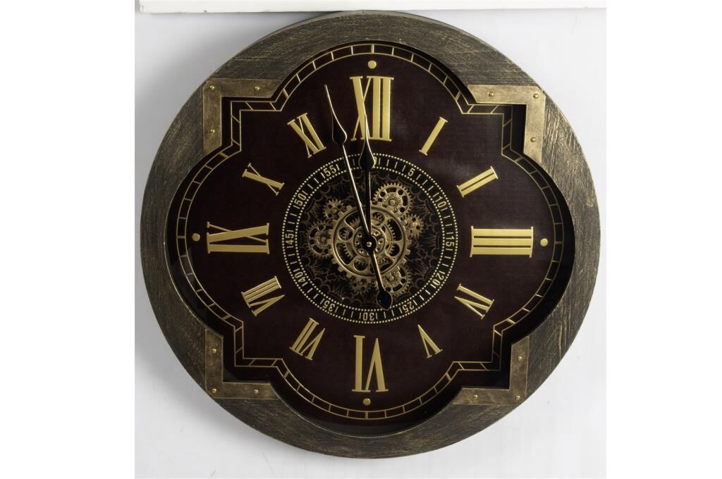 Mikasa Moor Kahve Gold Ahşap Duvar Saati 64cm