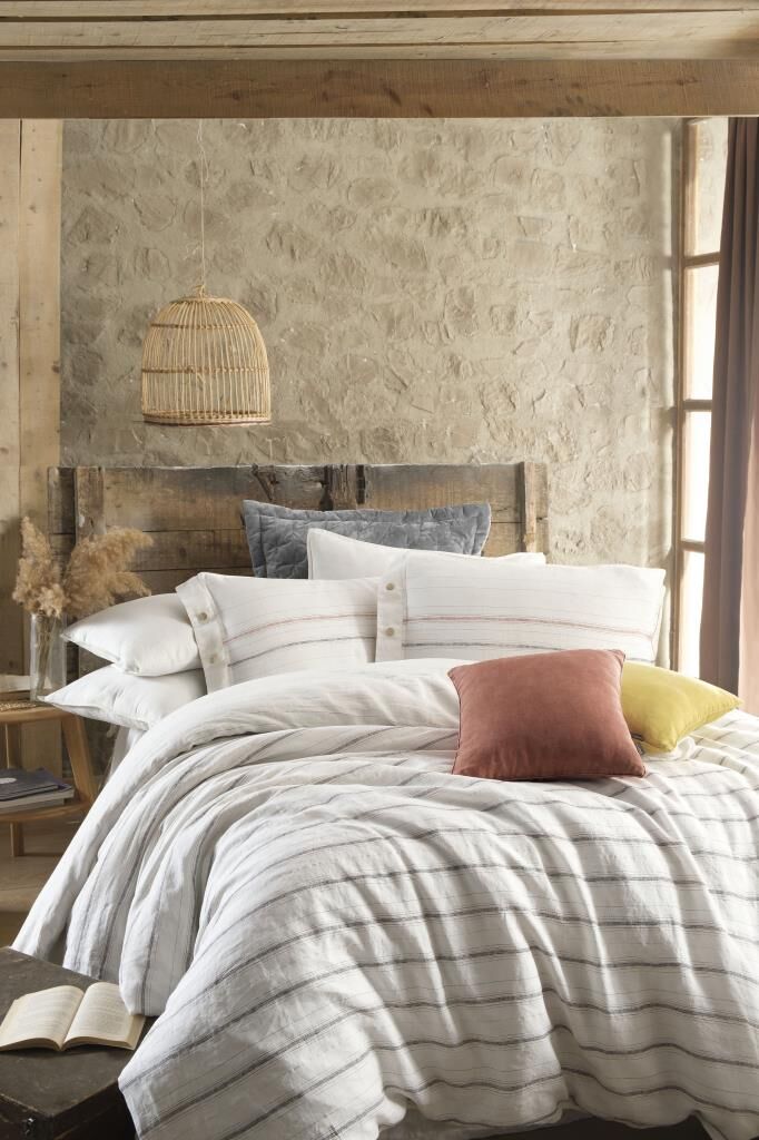 Sarev Ares Keten Nevresim Takımı Çift Kişilik  , .Beyaz