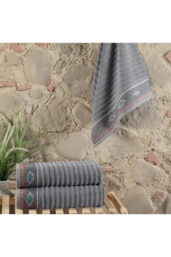 Sarev Bediz %100 Pamuk Gri 80*150 Havlu