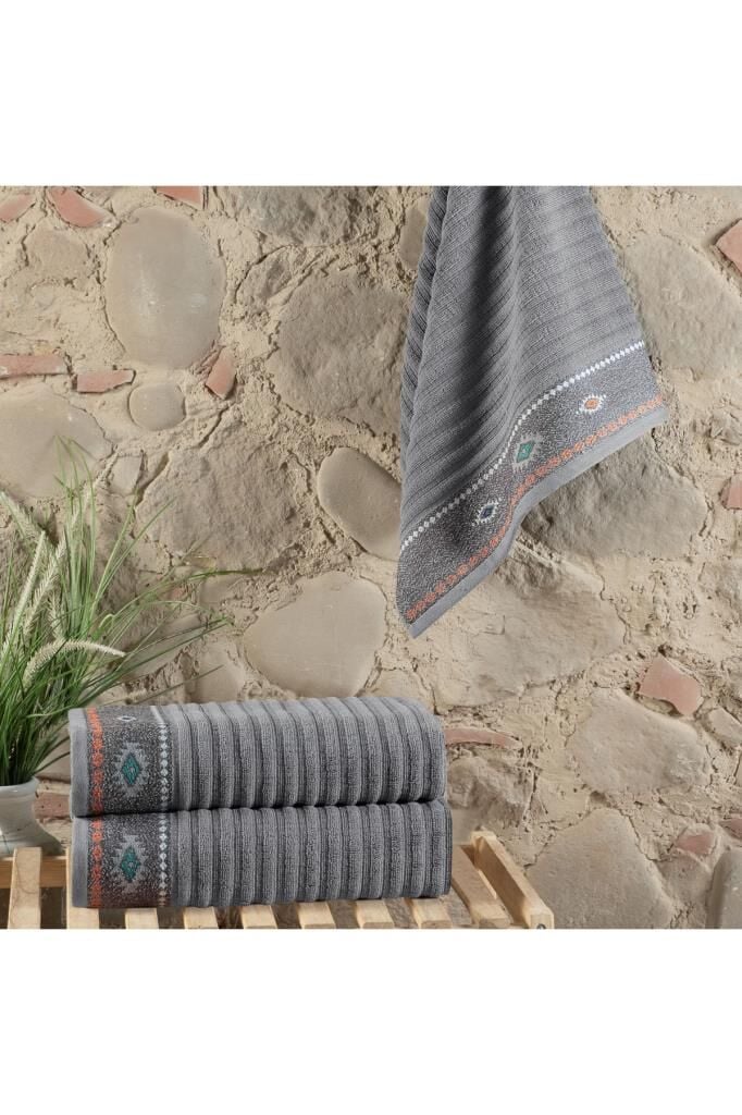 Sarev Bediz %100 Pamuk Gri 80*150 Havlu