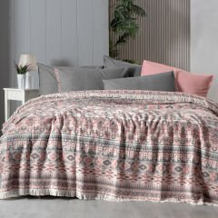 Sarev Allen Somon Çift Kişilik %100 Pamuk İpliği Boyalı Pike Takımı-Sarı