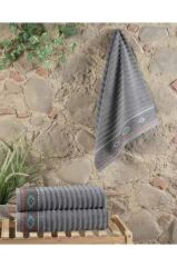 Sarev El-Yüz Havlu 50*90 Cm Bediz Gri