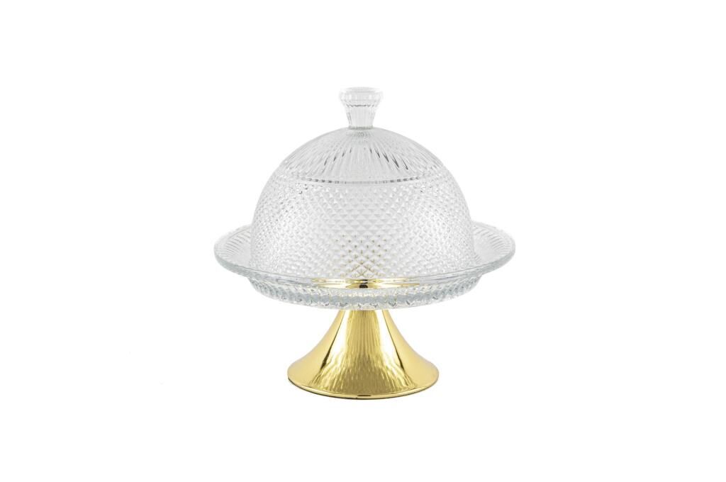 Mikasa Moor Gold Ayak Kapaklı Cam Kek Fanusu 20cm