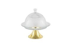 Mikasa Moor Gold Ayak Kapaklı Cam Kek Fanusu 20cm