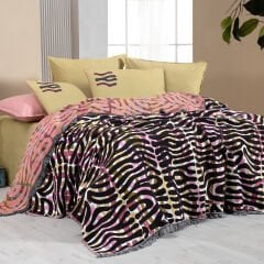 Sarev Lole Multicolor  Tek Kişilik %100 Pamuk İpliği Boyalı Pike Takımı-Kırmızı