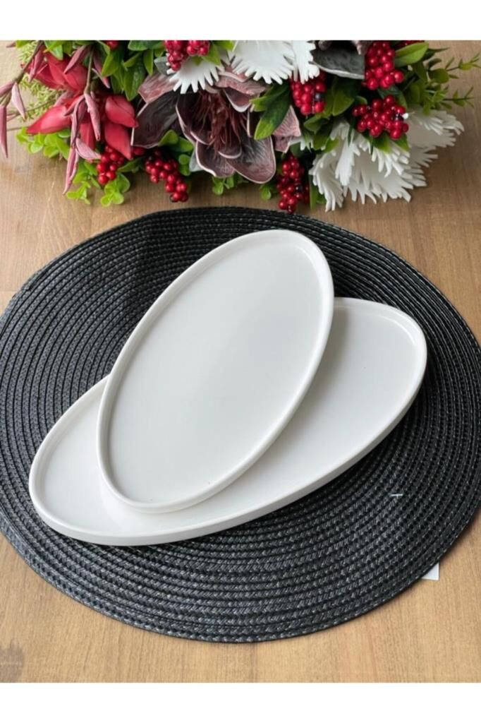 Mikasa Moor Modern 2Li Sade Kayık Tabak 13X26Cm-15X30Cm