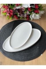 Mikasa Moor Modern 2Li Sade Kayık Tabak 13X26Cm-15X30Cm
