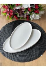 Mikasa Moor Modern 2Li Sade Kayık Tabak 13X26Cm-15X30Cm