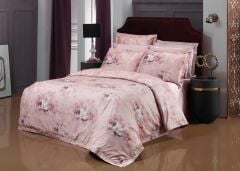 Sarev Freza Saten Nevresim Takımı King Size , .Pembe