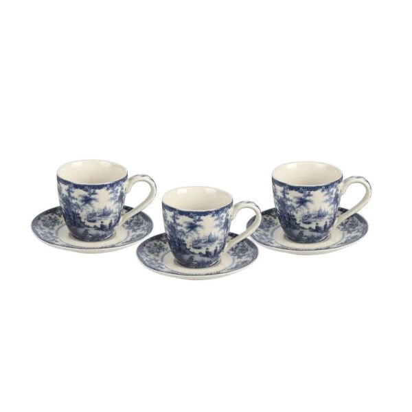 Lucky Art Florantıne 6Lı Kahve Fincanı Set Mavi