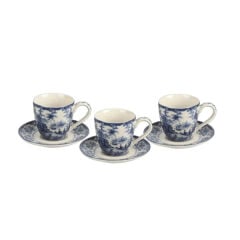 Lucky Art Florantıne 6Lı Kahve Fincanı Set Mavi